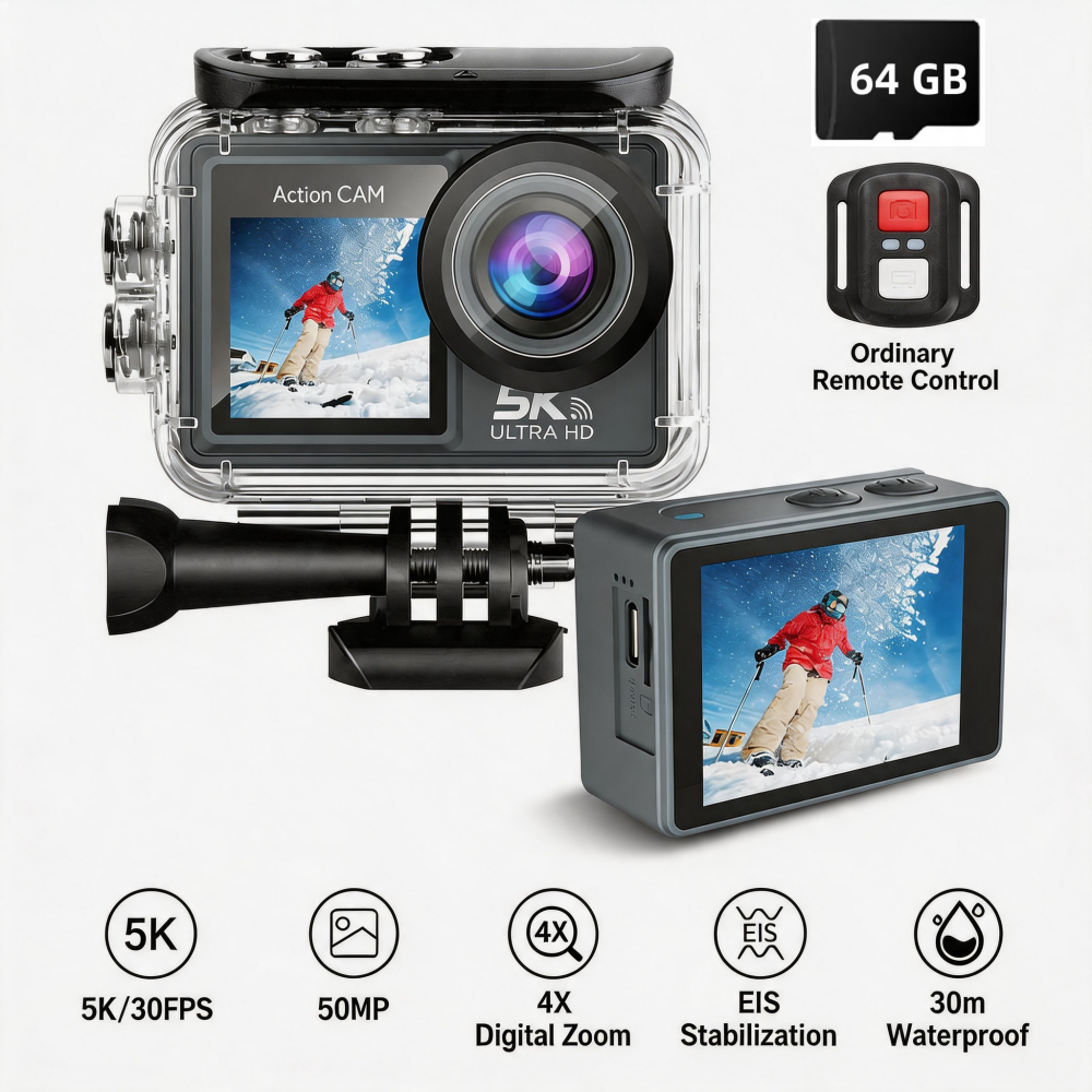 Cámara de Acción 5K 4K60FPS con Pantalla: precio y opiniones