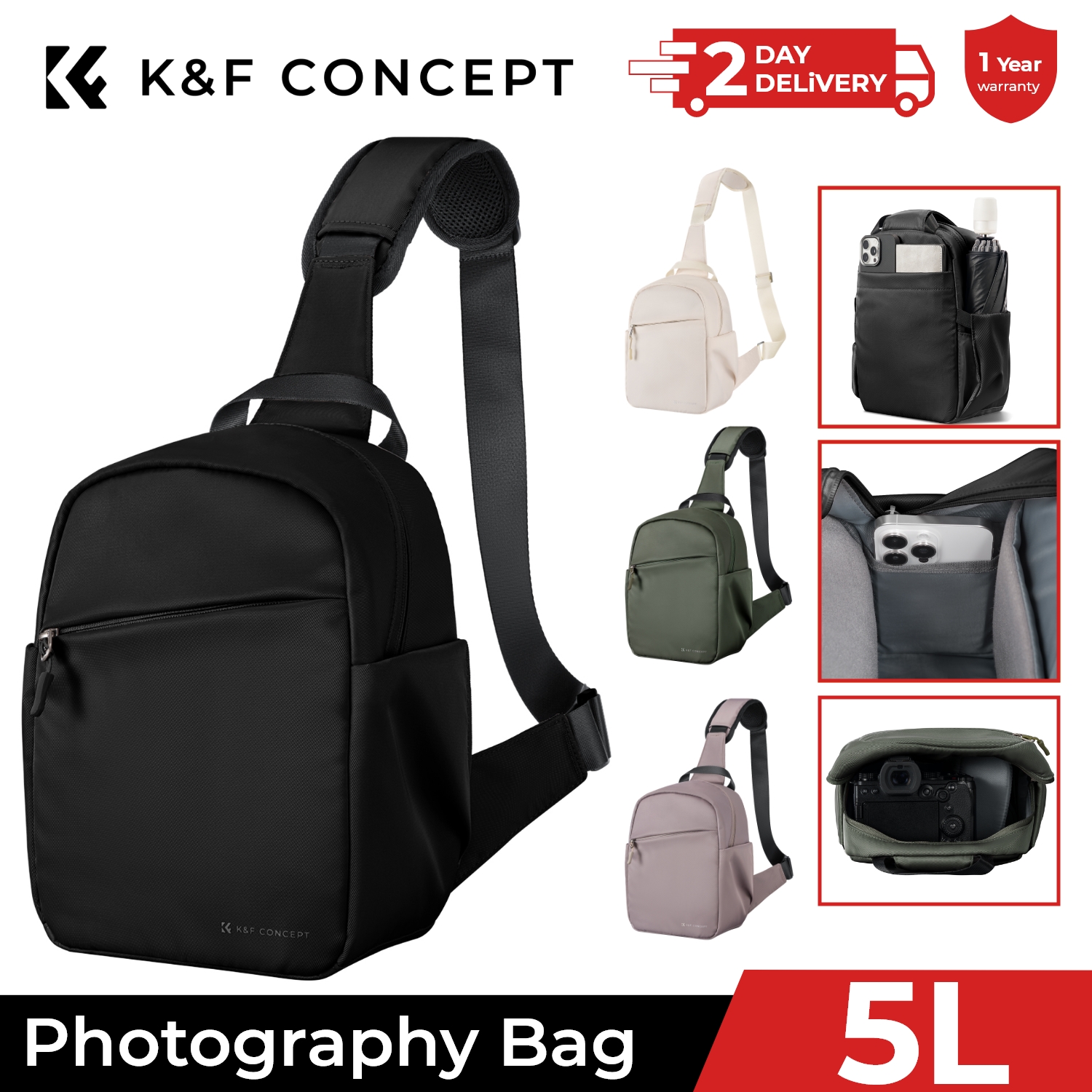 K&F CONCEPT - Bolso Bandolera para: comparativa de precios